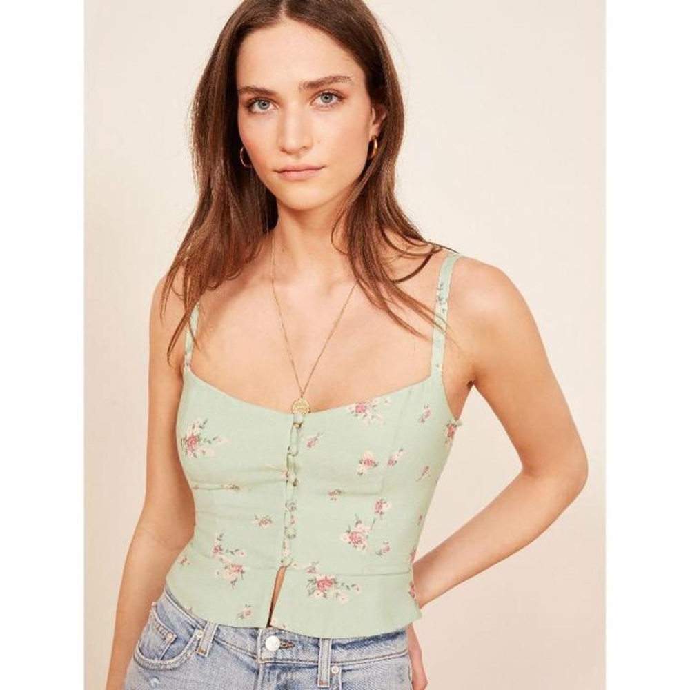 Floral cami corset style gentle button down top